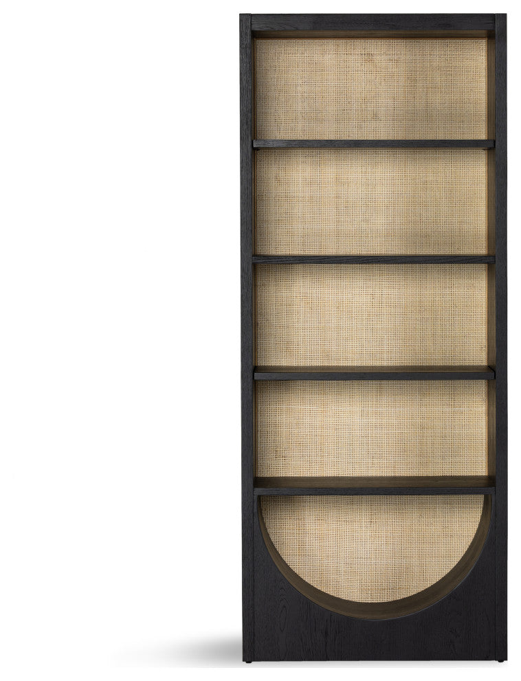 Higgs Bookcase-Brushed Ebony Oak Veneer