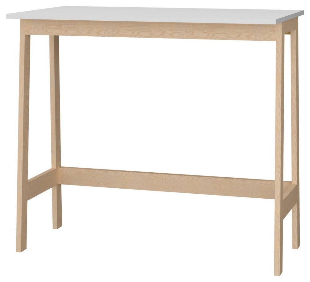 Modern Natural And White Narrow Table Desk