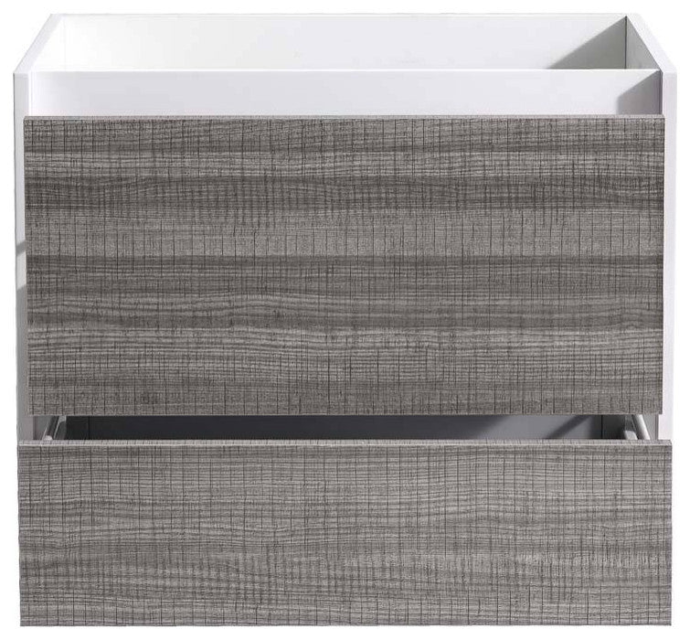 Fresca FCB9230HA Catania 30" Glossy Ash Gray Wall Hung Modern Bathroom Cabinet