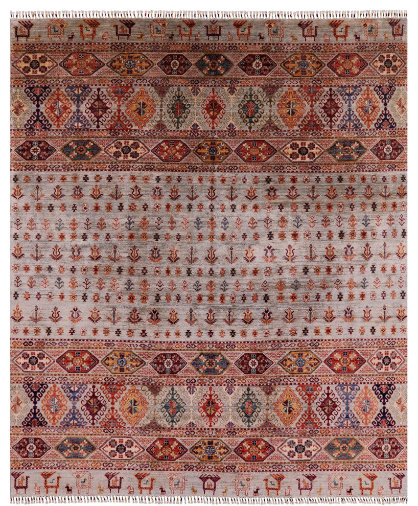 8' 4" X 10' 1" Persian Gabbeh Tribal Handmade Rug Q5865