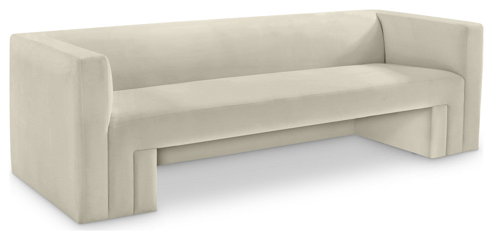 Henson Velvet Upholstered Sofa, Cream