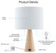 Inspired Home Ileana Table Lamp, USB Charger, White