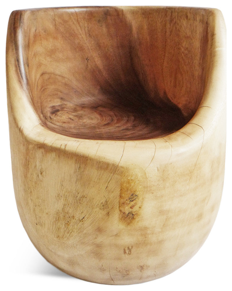 Monkey Pod Wood Scoop Seat
