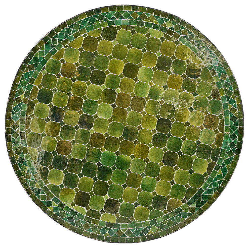 Outdoor Green Mosaic Round Bistro Table