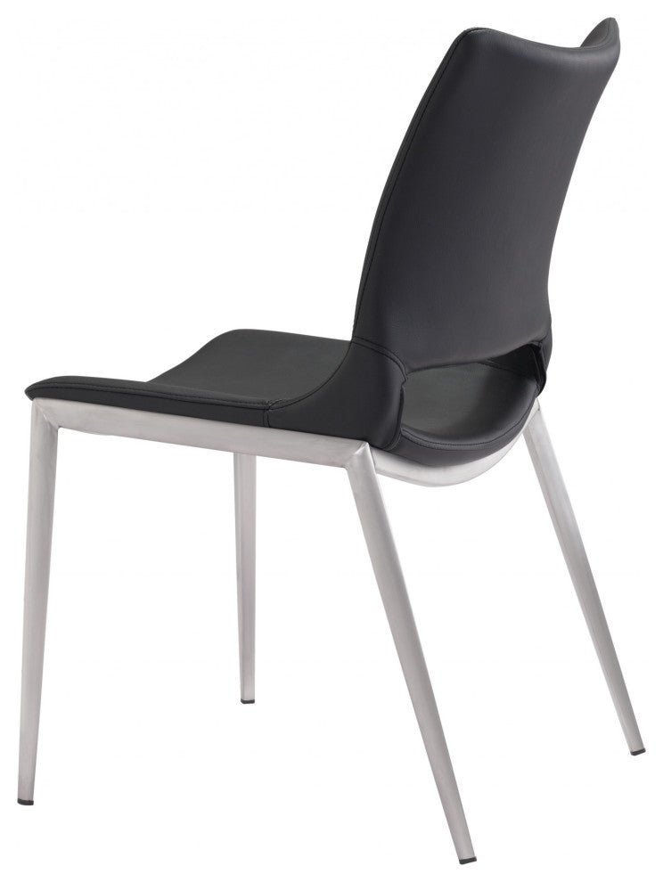 Cradle White Faux Leather Side or Dining Chairs Set of 2