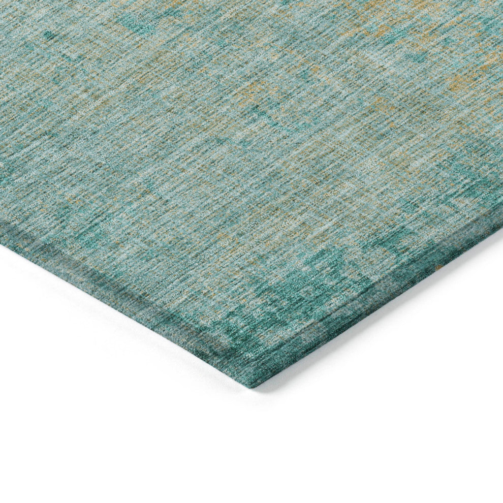 Machine Washable Indoor/Outdoor Chantille ACN1901 Teal 3' x 5' Rug