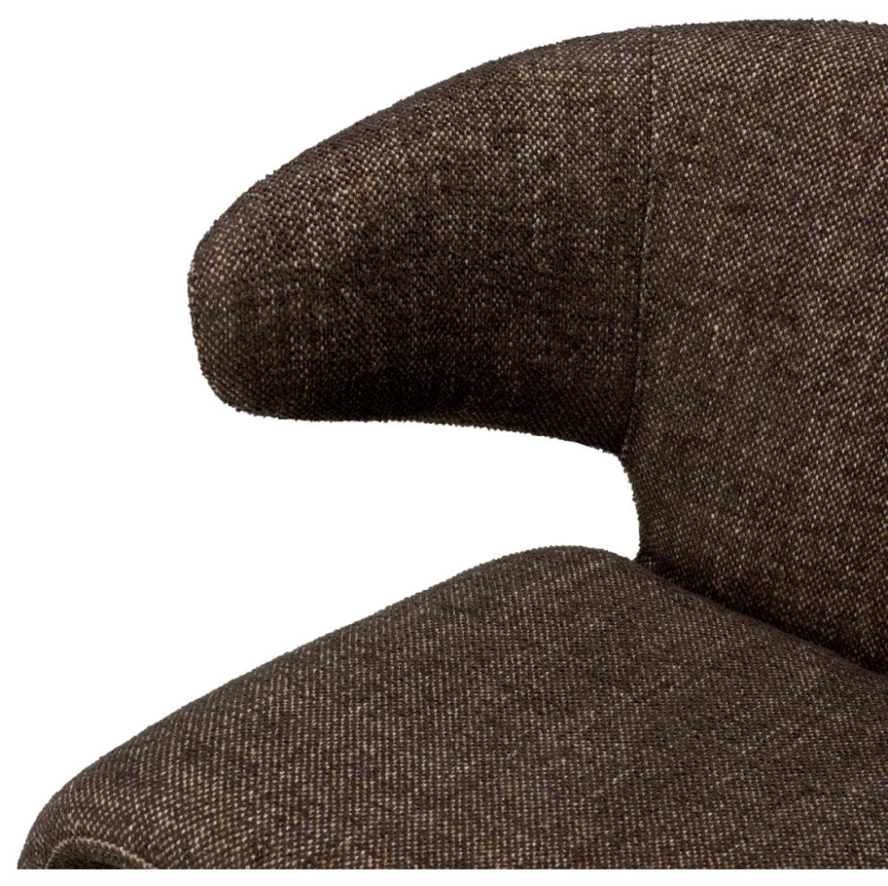 Upholstered Modern Dining Chair, Eichholtz Josephine, Brown