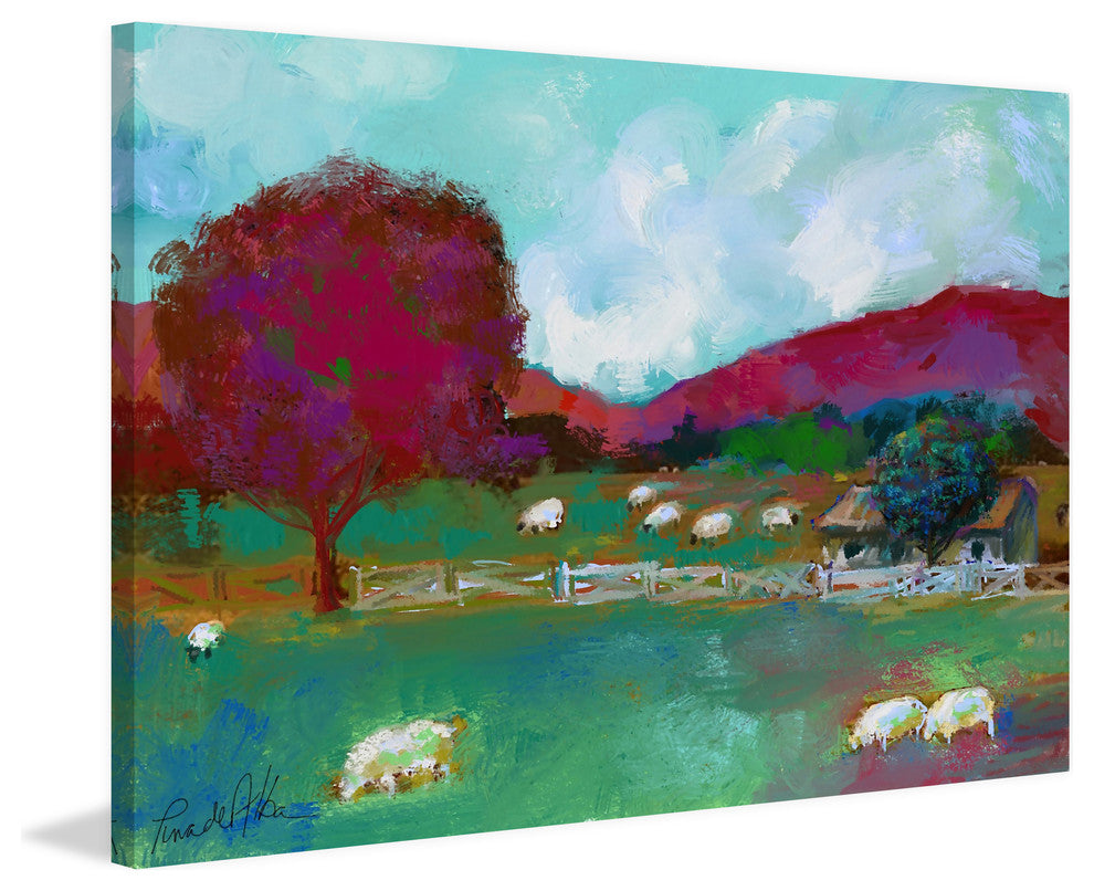 Marmont Hill, "Kentish Farm" by Arthur Pina Painting on Wrapped Canvas, 45x30