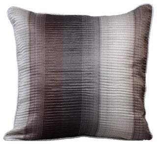 Gray Decorative Pillow Covers 12"x12" Silk, In Two Minds