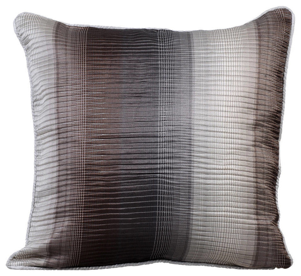 Gray Decorative Pillow Covers 12"x12" Silk, In Two Minds