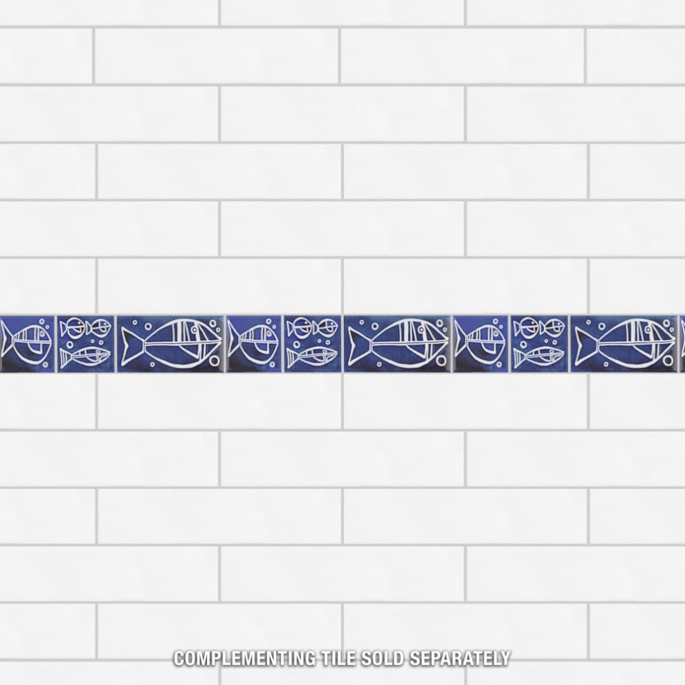 Captain Aquatico Deep Blue Ceramic Wall Trim