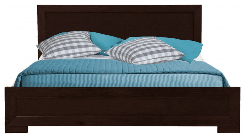 Espresso Wood King Platform Bed
