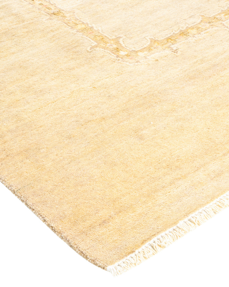 Eclectic, One-of-a-Kind Hand-Knotted Area Rug Ivory, 9' 1" x 12' 1"