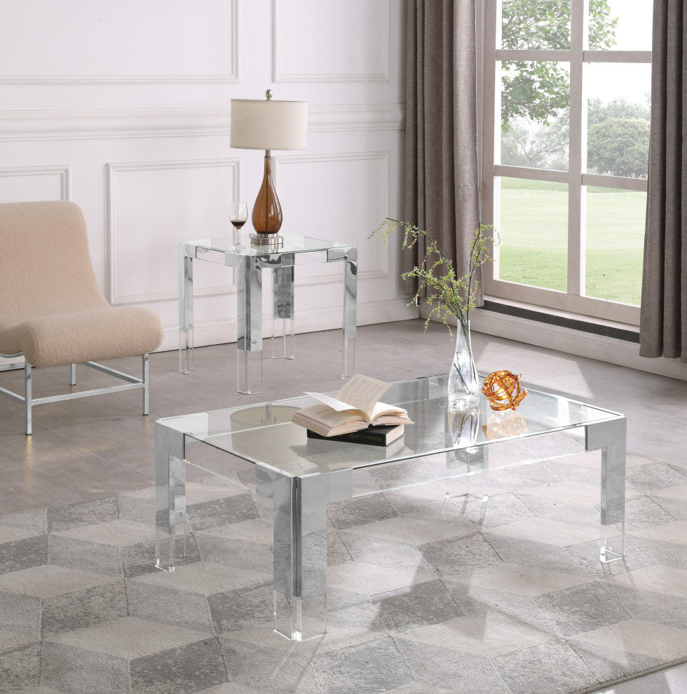 Casper Coffee Table, Chrome, Rectangular
