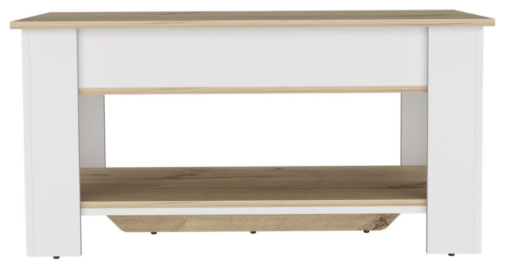 Saturn Storage Table, Light Oak / White