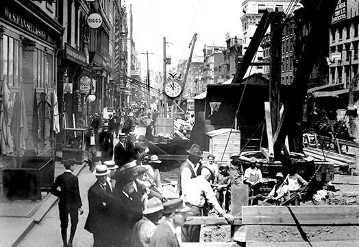 Market Street Construction, Philadelphia, Pa- Fine Art Giclee Print 24" x 36"