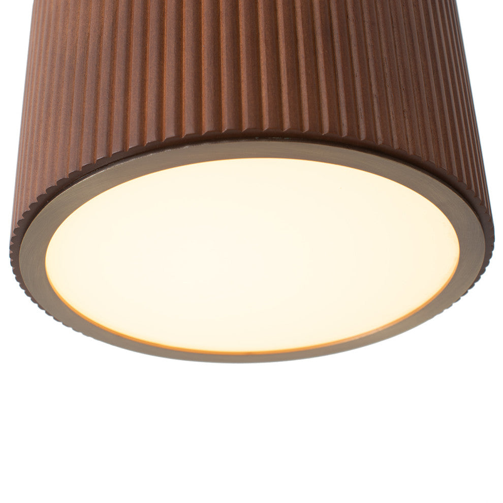 Tambo Pendant Light Weathered Brass, Dark Walnut