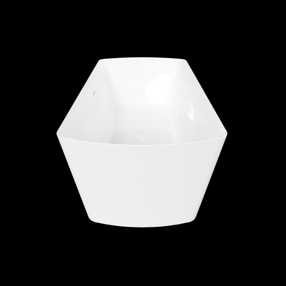 Perlato Bilbao Freestanding Soaking Tub, White, 71"