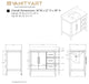 Vanity Art Bathroom Vanity With Sink, White, 36", Single Sink, Matte Black