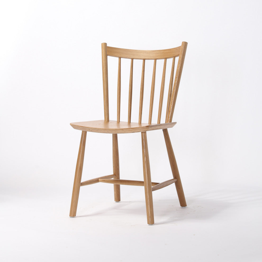Elite Living Vincent, Set of 2, Solid Wood Dining Chairs, Natural Brown