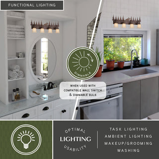 Vaxcel Lighting VL55604BBZ Yellowstone 4 Light 33"W Bathroom - Burnished Bronze