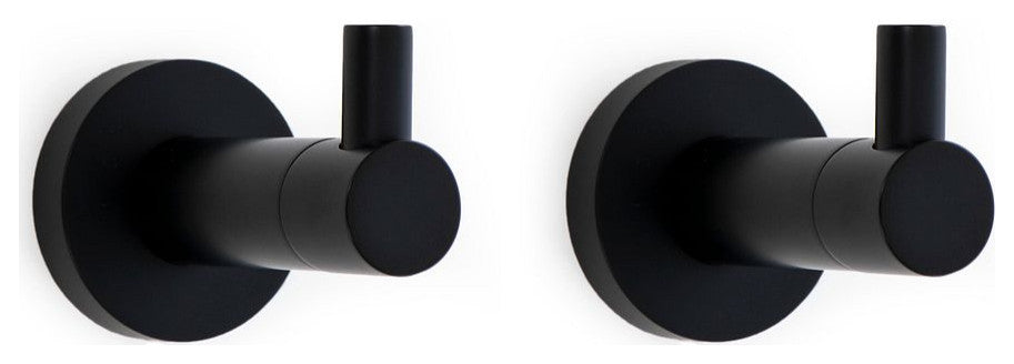 Italia Florence Series set of 2 Robe Hooks in Matte Black