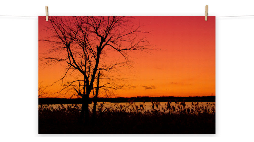 Burning Skies Landscape Photo, Rural Unframed Wall Art Print, 12" X 16"