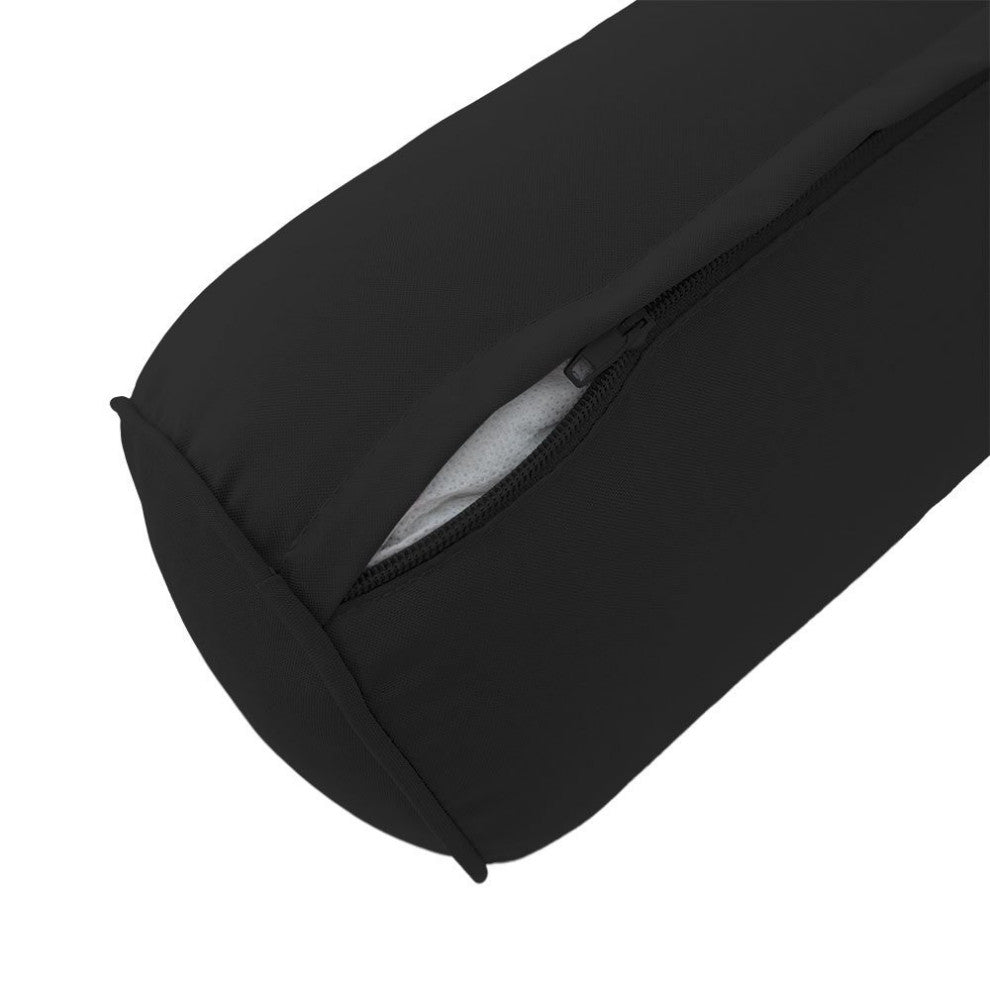 |COVER ONLY| Outdoor Piped Trim Large 26" x 6" Bolster Pillow Slipcover AD109