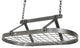 Handcrafted Classic Oval Ceiling Pot Rack w 12 Hooks Hammered Steel