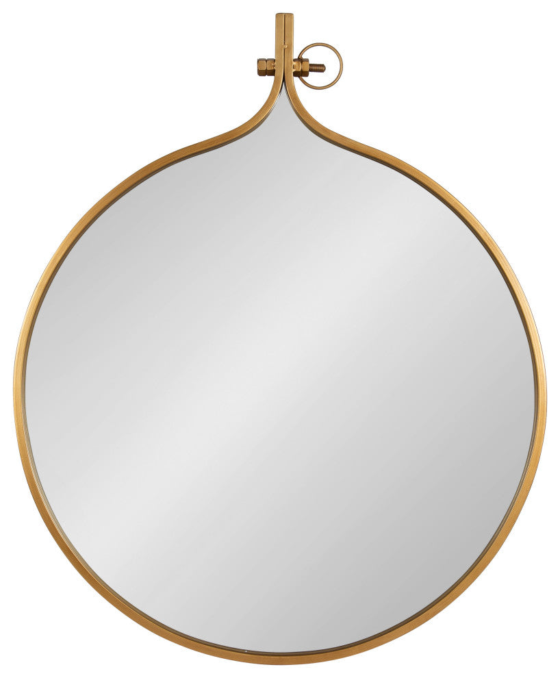 Yitro Metal Framed Wall Mirror, Gold, 30x37