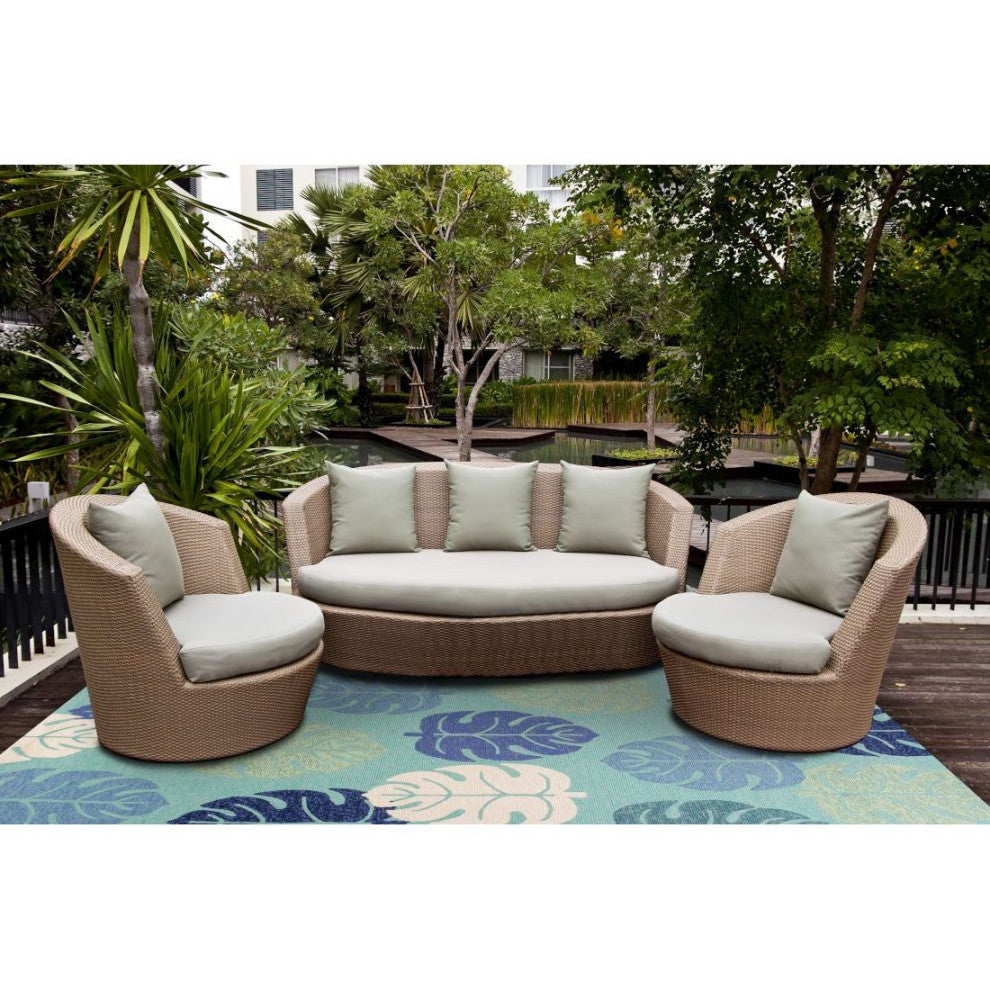 KAS Harbor 4228 Turquoise Palms Area Rug, 5'x7'6"