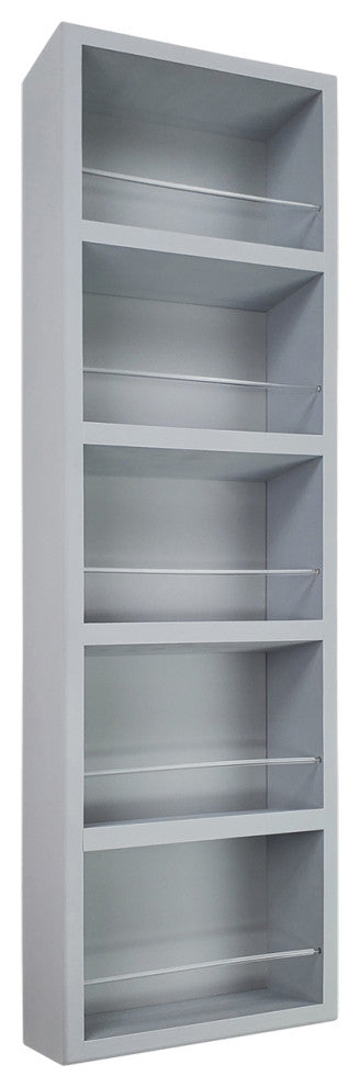Meadow Primed Gray On the Wall Spice Rack 35"h x 11"w x 4.5"d