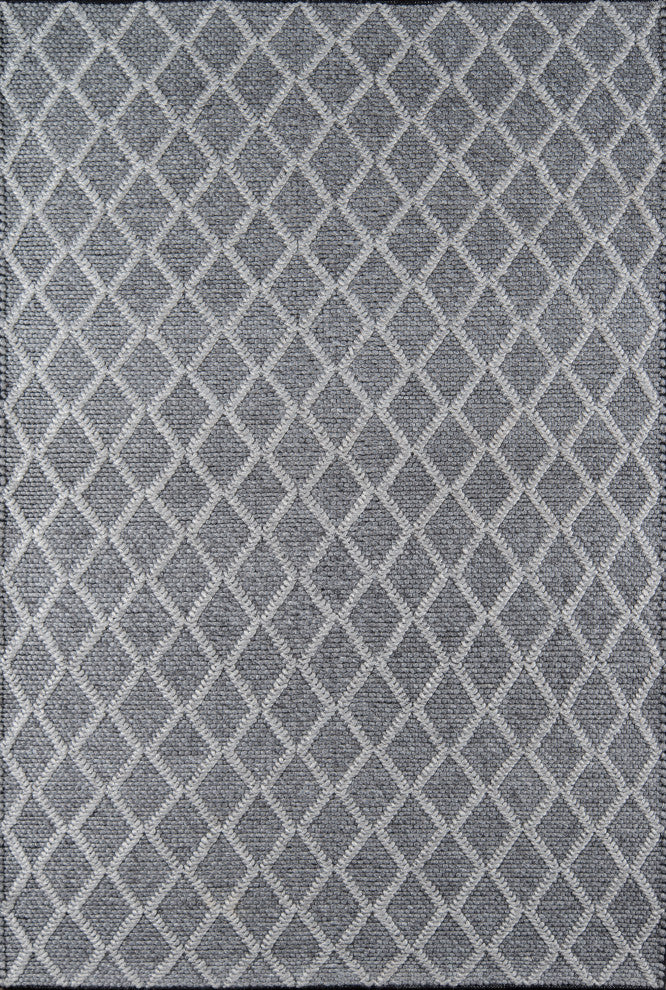 Momeni Andes Wool and Viscose Hand Woven Charcoal Area Rug, 7''9"x9''9"