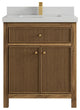 Sonoma Teak 30 Single Sink Bath Vanity in Dark Natural with 2" Carrara Quartz