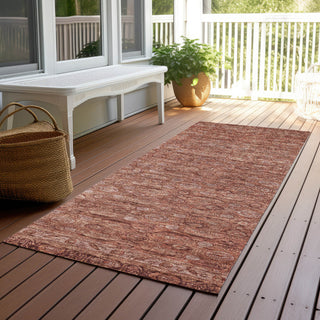 Machine Washable Indoor/Outdoor Chantille ACN1762 Orange 2'3" x 7'6" Runner Rug