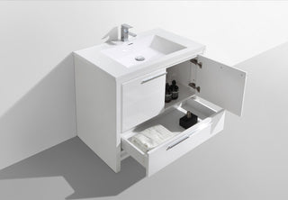 Alma-Allier Freestanding Vanity With Integrated Sink, White, 36"