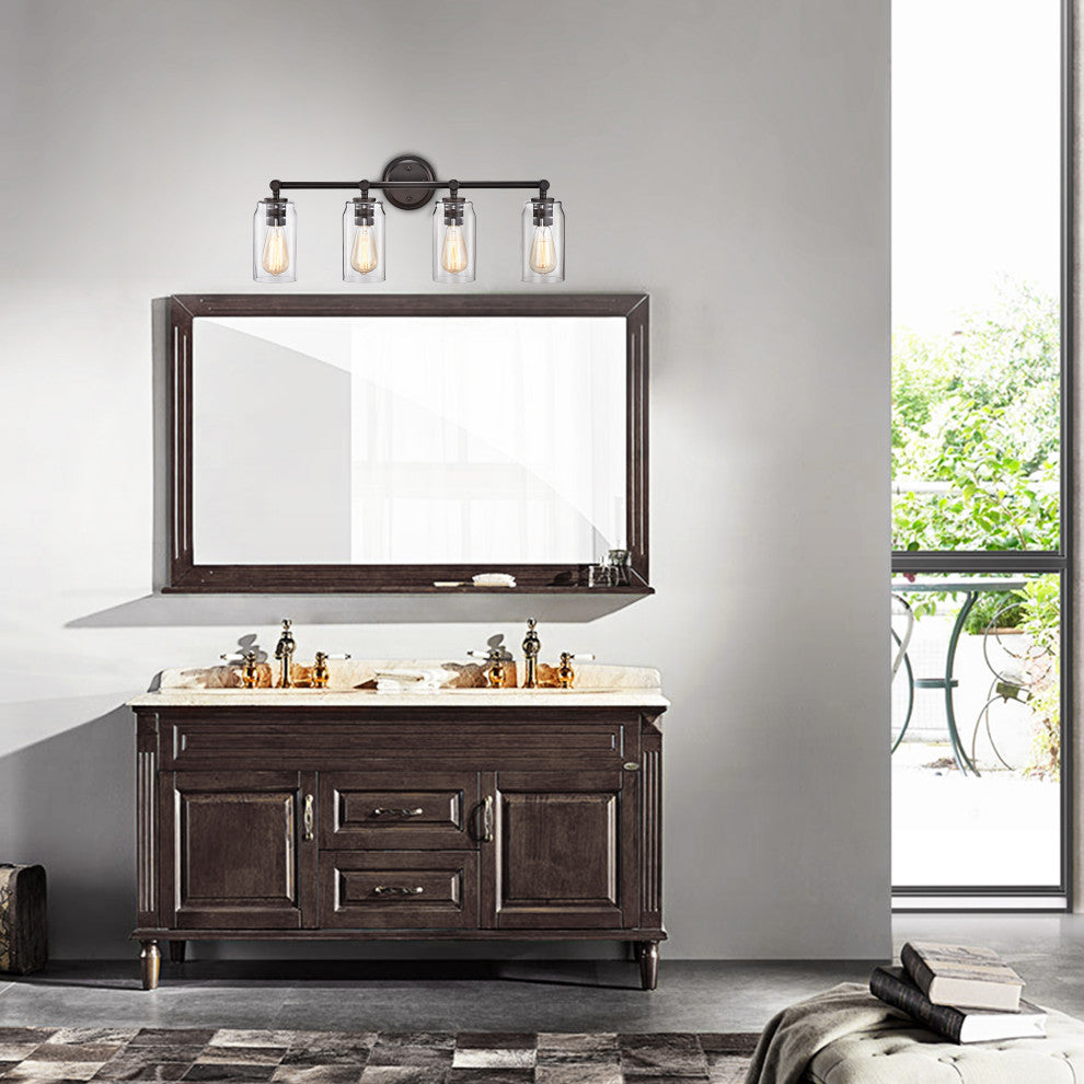CHLOE Lighting Joyce Contemporary 4-Light Bath Vanity Fixture, Rubbed Bronze