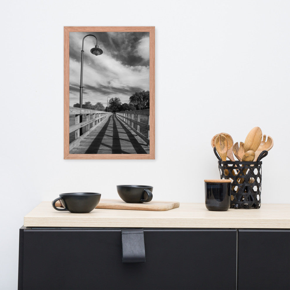 Follow the Lines Rural Landscape Framed Photo Paper Wall Art Prints, Red Oak, 12" X 18"