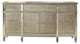 Contemporary Sideboard, Rubberwood Frame With Beveled Glass Accents, Champagne