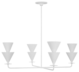 Cornet Casual 4-Light Indoor Extra Large Chandelier, Cast Plaster Matte White