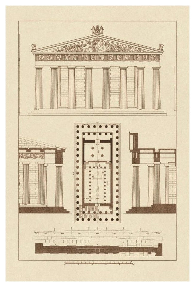 "The Parthenon at Athens" Digital Paper Print by J. Buhlmann, 18"x26"