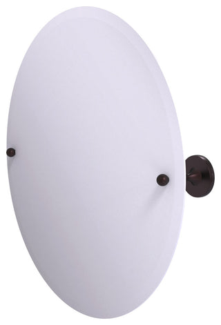 Shadwell Frameless Round Beveled Edge Tilt Mirror, Antique Bronze