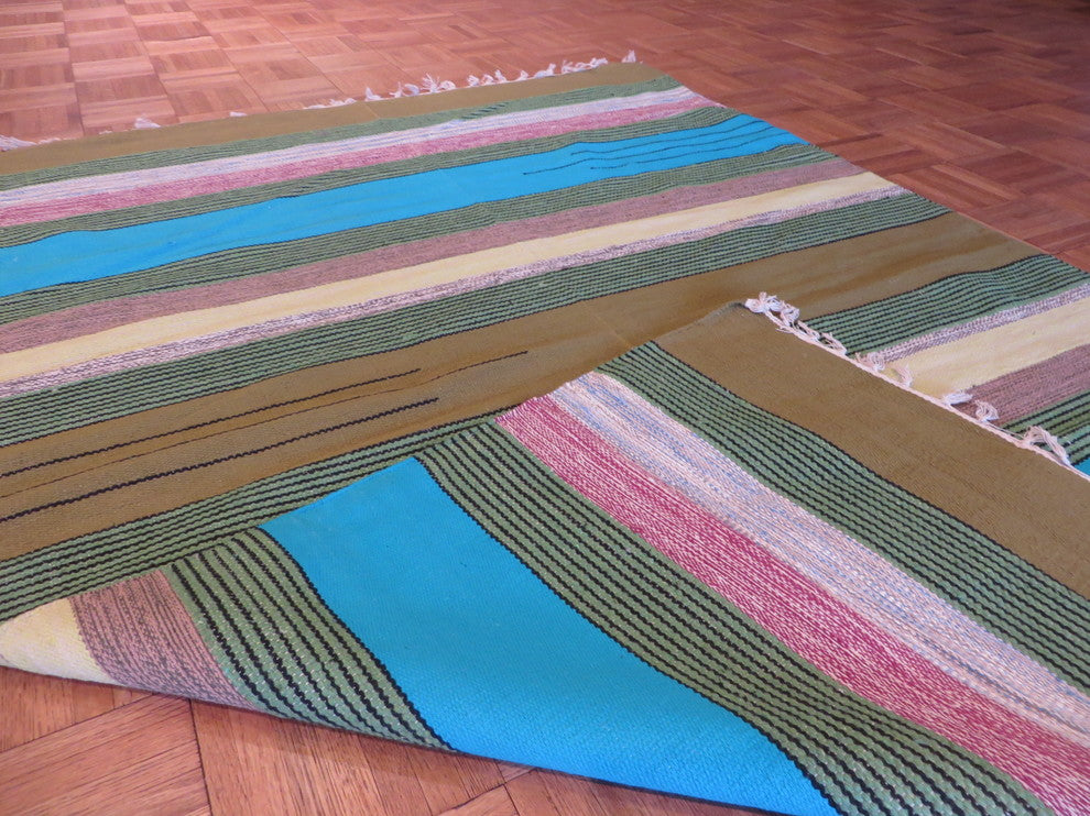 4"x6" Dhurry Kilim Flat Weave Hand-Woven Reversible Rug
