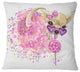 Sweet Pink Dog With Glasses Animal Throw Pillow, 16"x16"