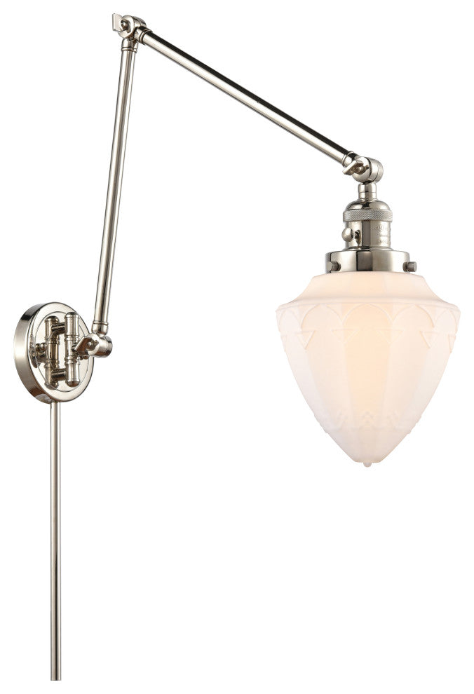 Innovations 238-PN-G661-7-LED 1 Light Swing Arm, Switch, Polished Nickel