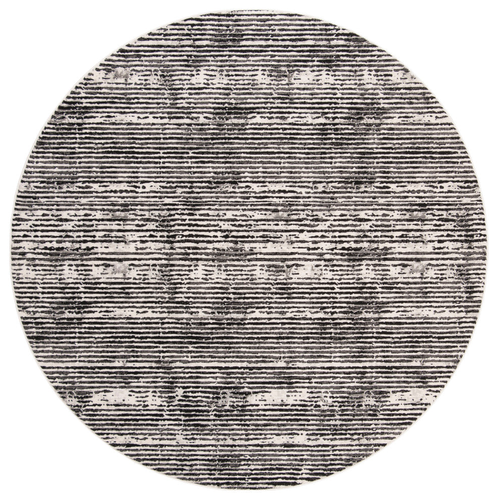 Safavieh Lurex Collection LUR188Z Rug, Black/Grey, 5' X 5' Round