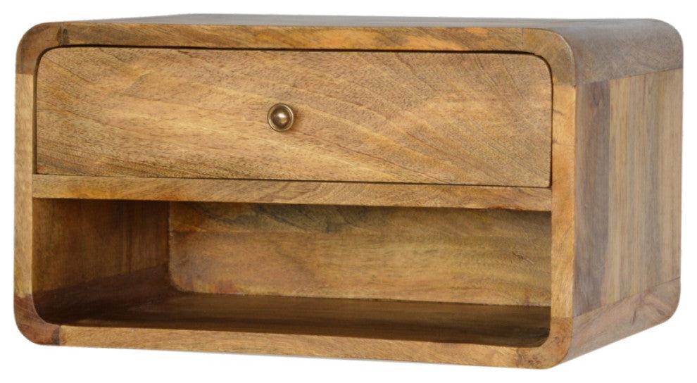 Floating Curve Open Slot Nightsand