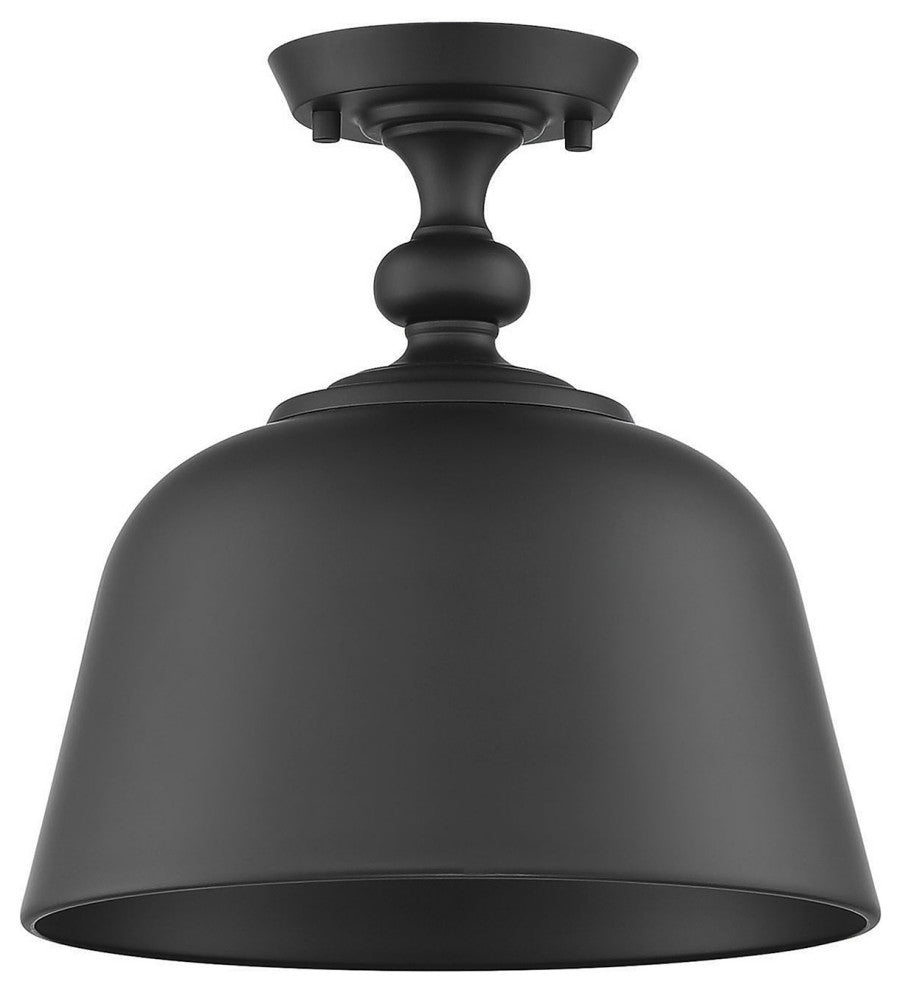 Berg Matte Black 1-Light Semi-Flush