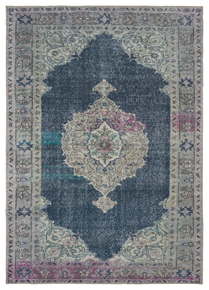 Oriental Weavers Sofia Collection Blue/ Grey Oriental Indoor Area Rug 5'3"X7'6"