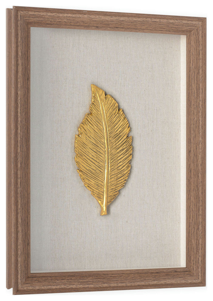 Golden Leaves Ii Shadow Box